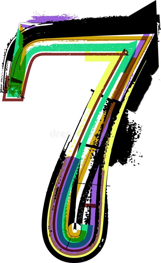 Art Sketched Fonts Number Symbols Vector Illustration Number 7 Stock Vector Image Amp Art Alamy