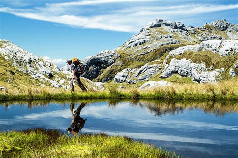 Person Exploring Kahurangi National Photograph By Paul Bikis